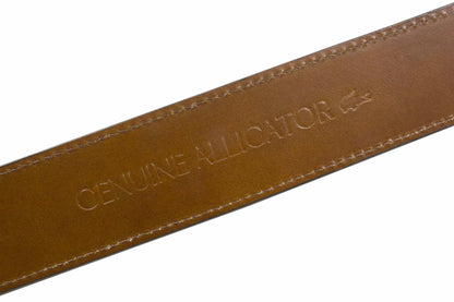 Genuine Saddle Brown Alligator Belt for men