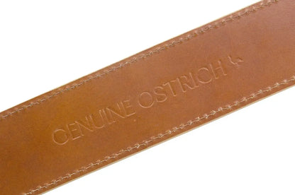 Tan Bruciato Full Quill Ostrich Leather Belt