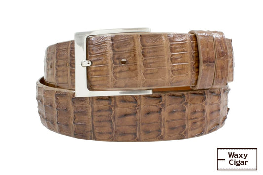 Waxy Cigar Alligator Double Tail Leather Belt