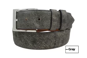 Genuine Handmade Gray Rustic Cape Buffalo Leather Belt for Men