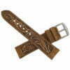 Rustic Cognac Hand Tooled Watch Strap (Handmade in Texas USA)