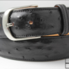 Handmade Genuine Full Quill Black Ostrich Leather Belt With Belt Buckle!