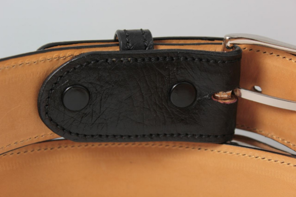 Handmade Genuine Full Quill Black Ostrich Leather Belt With Belt Buckle!