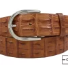 Cognac Hornback Alligator Leather Belt made in USA