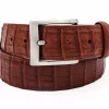 Genuine cognac Alligator Leather belt made in USA