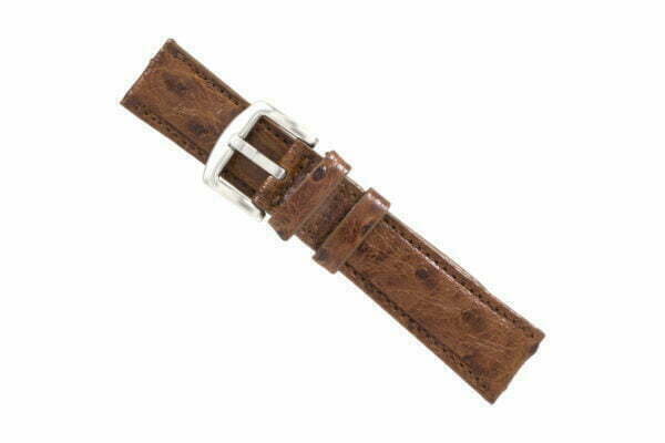 Handmade Genuine Cognac Full Quill Ostrich Leather Watch Strap