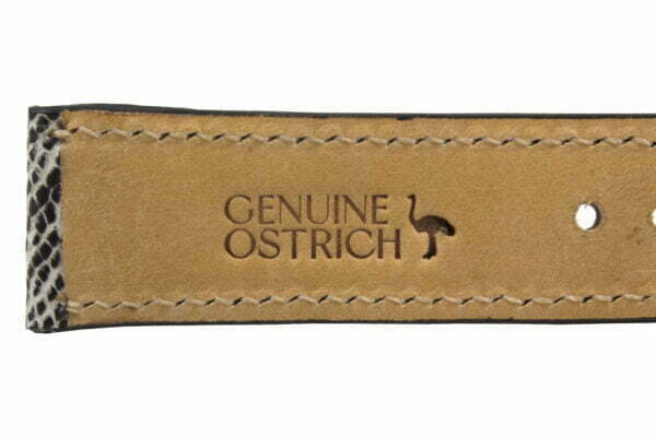 Black Ice Ostrich Leg Leather Watch Strap