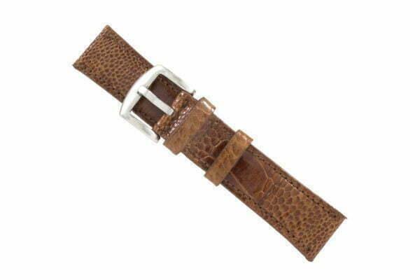 Handmade Genuine Cognac Ostrich Leg Leather Watch Strap