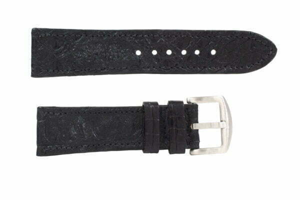 Genuine Handmade Black Hornback Alligator Leather Watch Strap (Made in U.S.A)