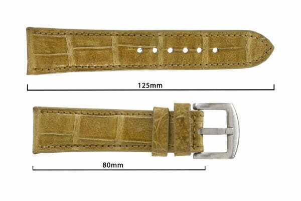 Handmade Genuine Tan Alligator Leather Watch Strap