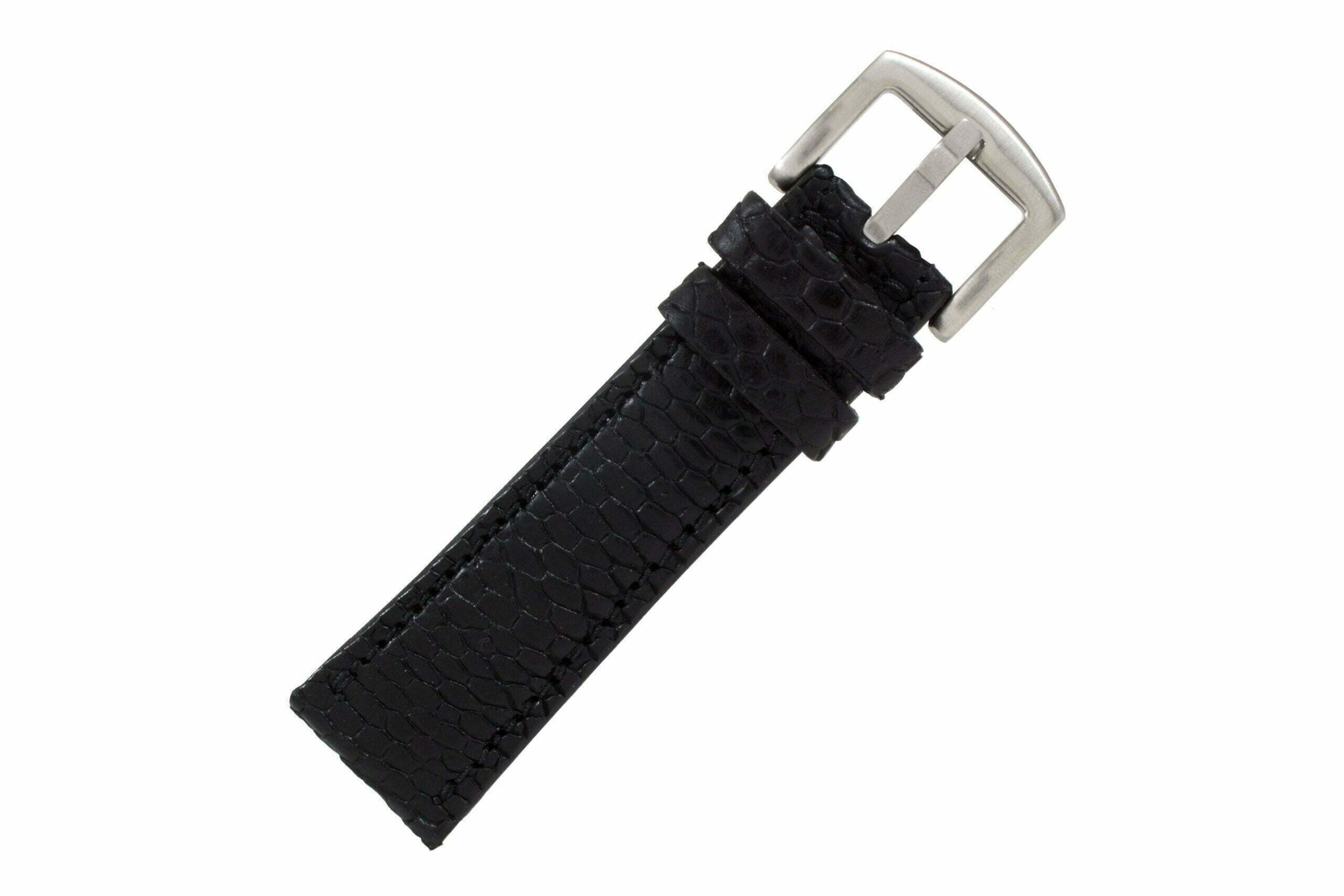 Black Beaver Tail Leather Watch Strap | Artifex Leather Works