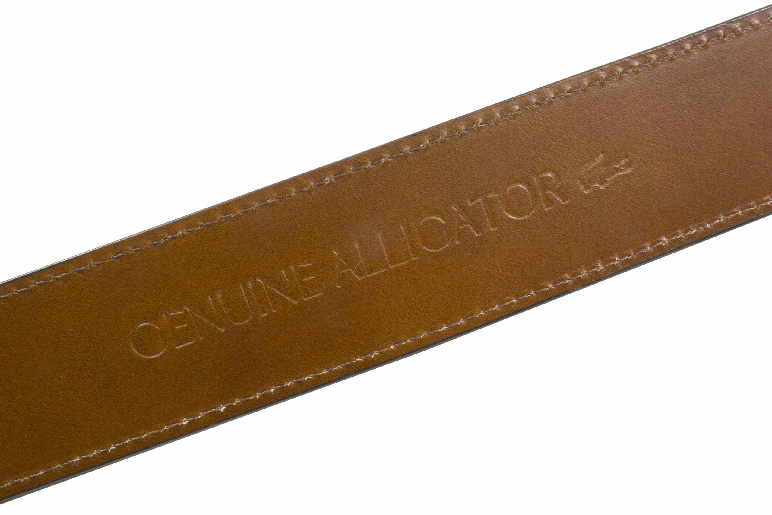 Saddle Brown Alligator Leather Belt