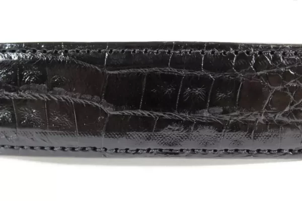 Black Alligator Belt with Sterling Silver Buckle