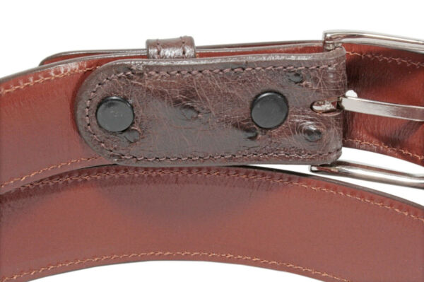 Handmade Genuine Full Quill Brown Ostrich Leather Belt With Belt Buckle!