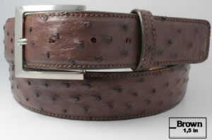 Handmade Genuine Full Quill Brown Ostrich Leather Belt With Belt Buckle!