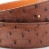 Handmade Genuine Full Quill Cognac Ostrich Leather Belt With Belt Buckle!