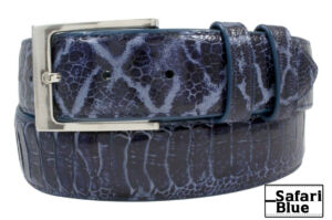 Genuine Handmade AAA ULTRA Safari Blue Ostrich Leg Leather Belt