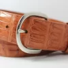 Genuine Handmade Alligator Tail Cognac Leather Belt in made USA for men