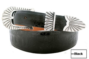 Handmade Genuine Black Alligator Ranger Leather Belt
