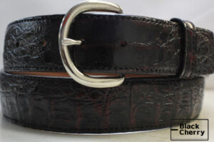 Genuine Black Cherry Alligator Leather Belt for men
