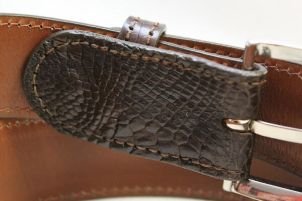 Genuine Brown Alligator Leather Belt for Men
