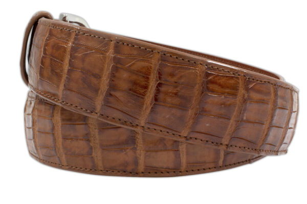 Genuine Cognac Alligator Leather Belt for Men