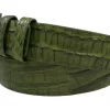 Genuine Hornback Green  Caiman Cocodrile Leather Belt for men