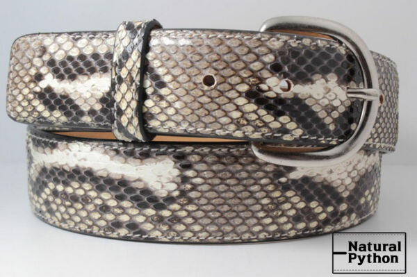 Natural Python Leather Belt