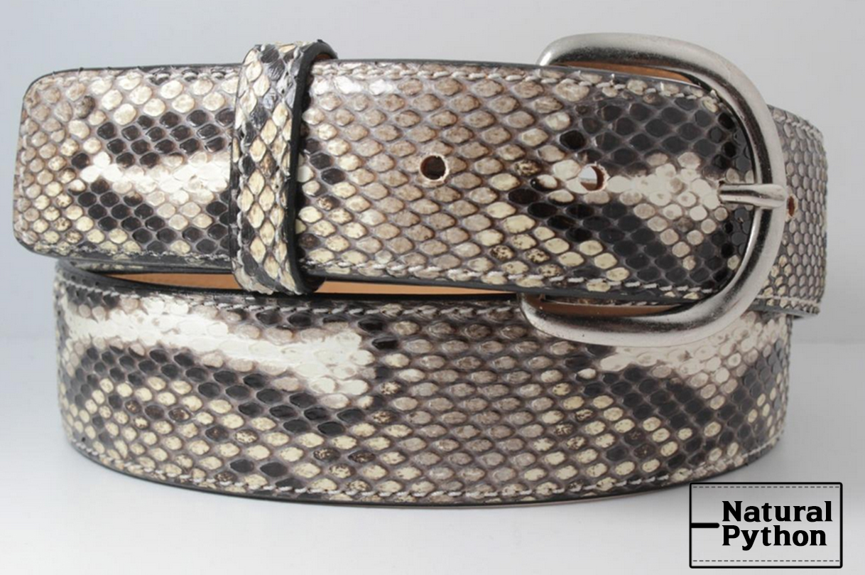 Hand Crafted Python Skin Inlay Belt Buckle by Rics Leather