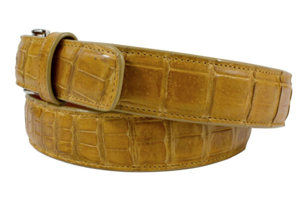 Saddle Tan Alligator Leather Belt | Artifex Leather