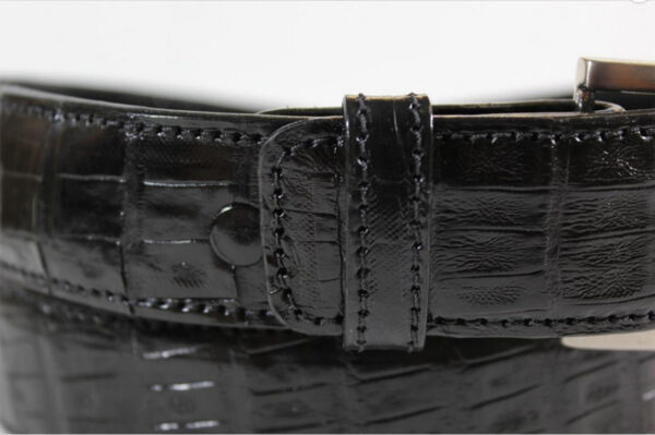 Black Alligator Leather belt mens | Artifex Leather Works