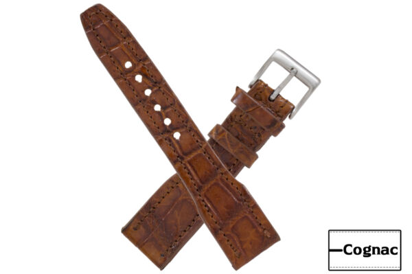Handmade Genuine AAA Ultra IWC Cognac Alligator Leather Watch Strap (Made in U.S.A)