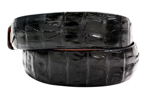 Genuine Handmade Black Alligator Tail Leather Belt for men