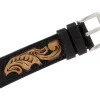 Black Hand Tooled Leather Watch Strap