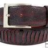 leather belt ostrich blackcherry