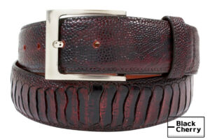 leather belt ostrich blackcherry