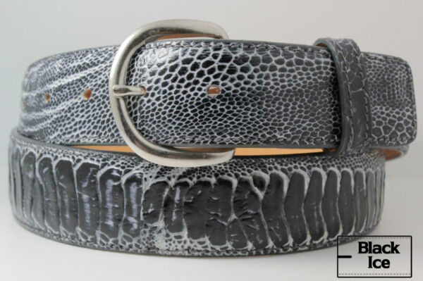 Black-Ice-ostrich-leg-leather-belt