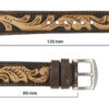 Genuine Handmade Brown Hand Tooled Leather Watch Strap (Handmade in Texas USA)
