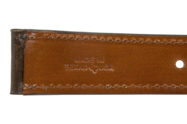 Genuine Handmade Brown Sun Flower Hand Tooled Leather Watch Strap (Handmade in Texas USA)