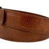 Genuine Handmade Cognac Lizard Leather Belt (1 1/4 in)