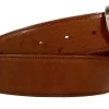 Handmade Cognac Smooth Ostrich Leather Belt