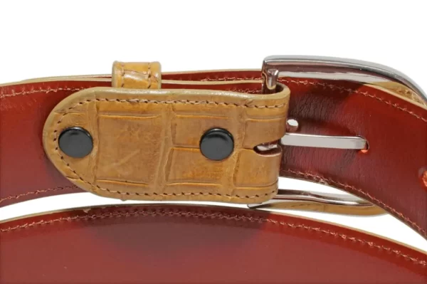 Handmade Saddle Tan Alligator Leather Belt