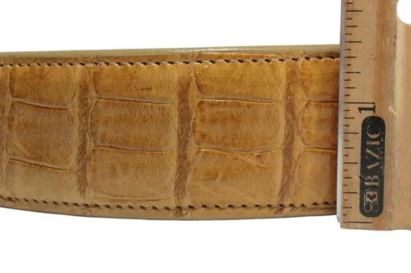 Handmade Saddle Tan Alligator Leather Belt