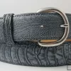 Genuine Navy Blue Ostrich Leg Leather Belt