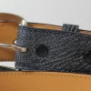 Genuine Navy Blue Ostrich Leg Leather Belt