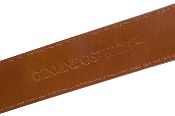Genuine Handmade Nicotine Ostrich Leg Leather Belt for men