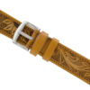 Genuine Handmade Tan Sun Flower Hand Tooled Leather Watch Strap (Handmade in Texas USA)
