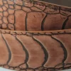 Genuine Washed Copper Ostrich Leather Belt Mens