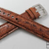 leather watch strap full quill ostrich cognac