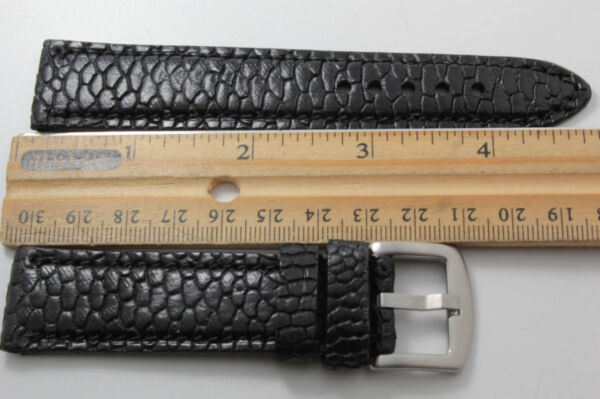 leather watch strap beaver black
